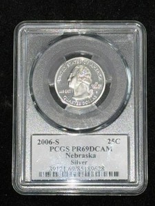 2006 S Silver Statehood Quarter, NEBRASKA, PCGS PF69DCAM