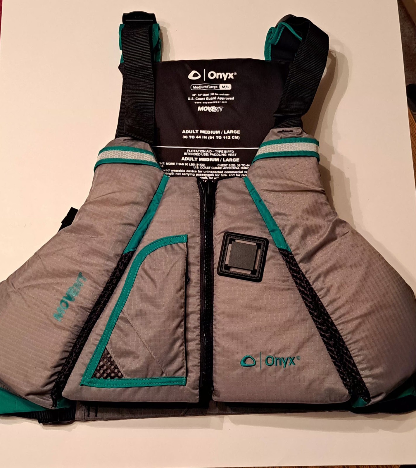 New Onyx MoveVent Dynamic Paddle Sports Life Vest - M/L - Aq