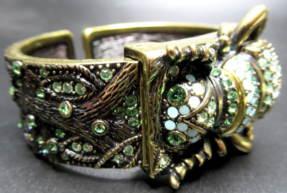 HEIDI DAUS Gorgeous Green Crystal Scarab Hidden Watch Bracelet - Image 2 of 4