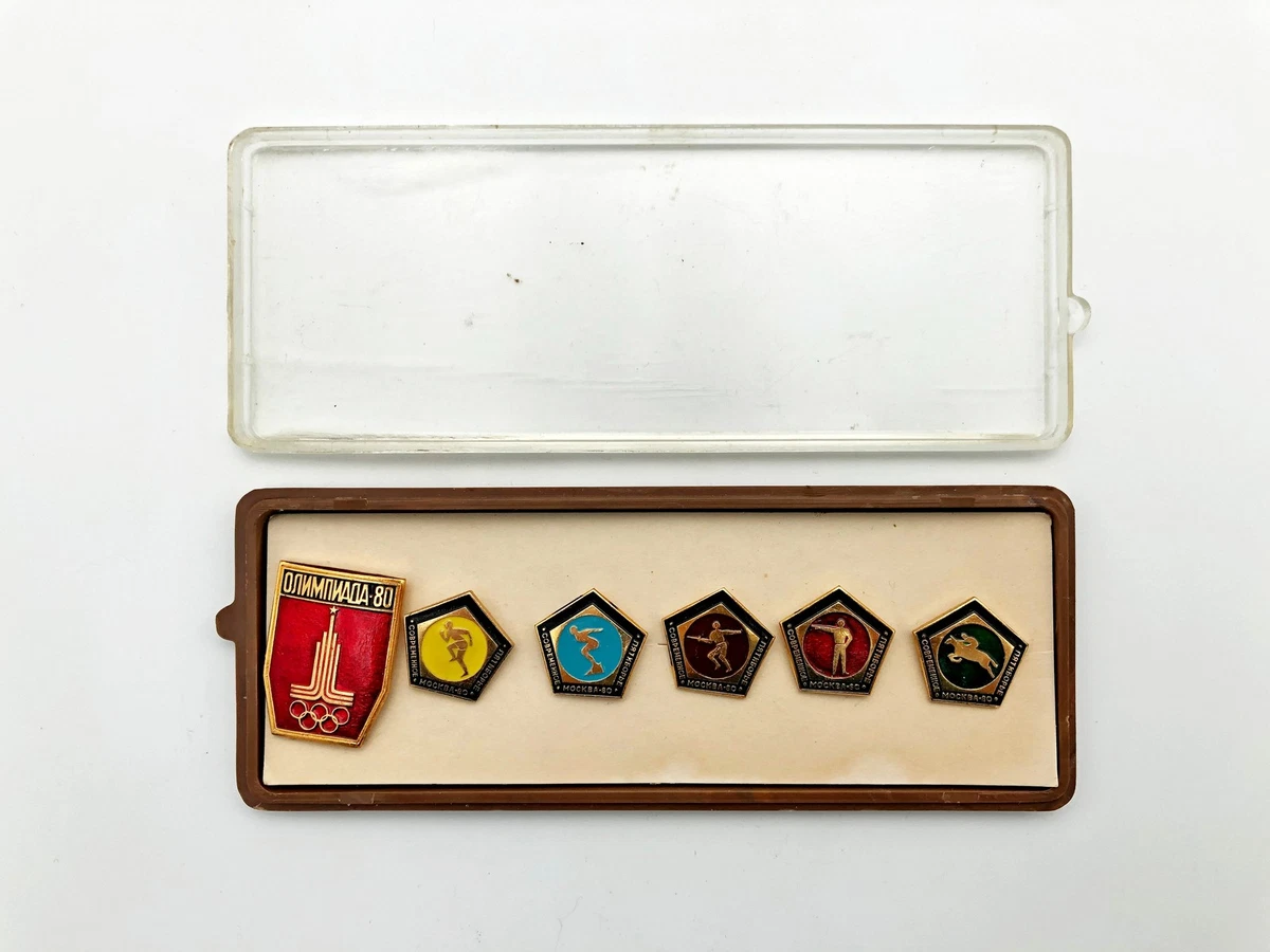 Lot De 7 Pins JO Moscou 1980 - Insignes Olympiques USSR (collection Vintage)