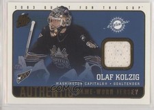 2002 Pacific Quest for the Cup Authentic Game-Worn Jerseys Olaf Kolzig #25 1o3