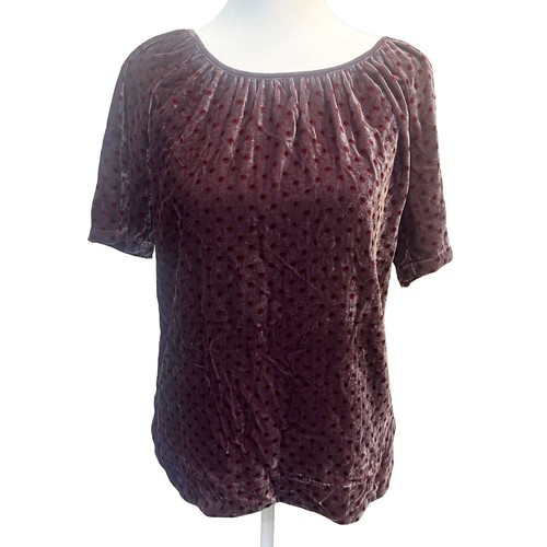Vintage Y2K Velvet Floral Peasant Boho Top Short Puff Sleeves Whimsigoth Fairy
