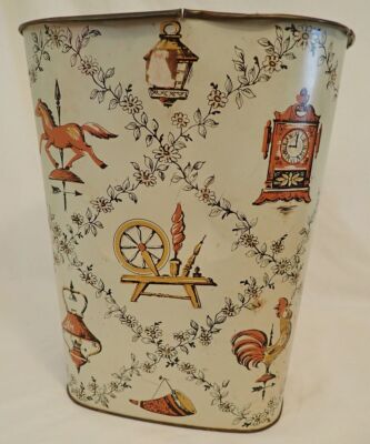 Vintage Decoware Country Horse spinning wheel rooster Metal 