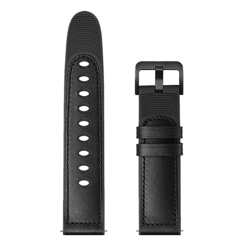Leather and Rubber Hybrid Watch Band Strap For Amazfit Bip 5 3 U Pro S - Picture 19 of 29