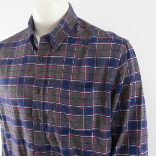 Camicia Taylor Stitch in flanella a quadri con bottoni uomo XL 44 cotone biologico grigio blu - Foto 3 di 11