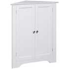 Corner Bathroom Cabinet, MDF, White, 65W x 32.5D x 80Hcm, Adjustable Shelf