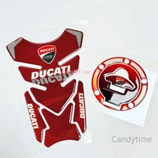 Motorcycle Fuel Tank Cover Protector Pad 3D Emblem Decal Sticker For Ducati Bike