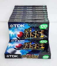 Lot of 10 TDK CD Heavy Bass Performance 120 Minutes Audio Cassette Tapes