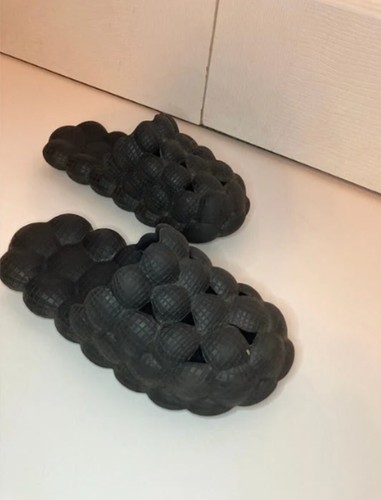Bubblie Black Massage Slides