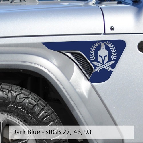 Spartan Leaf Fender Vent Decals 2pc Set for 18+ Wrangler JL JLU Gladiator JT - Picture 4 of 10
