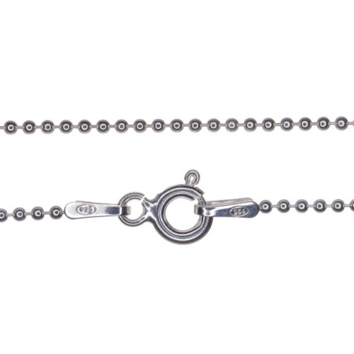 Nuevo Genuino Sólido 925 Plata Esterlina Collar Unisex Bola Cuentas - 1mm - Imagen 2 de 5