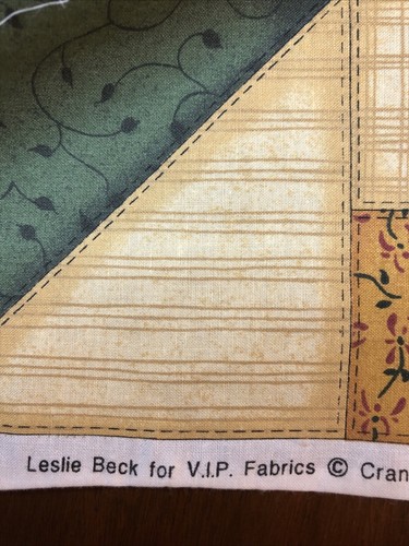 Leslie Beck Blocked Fabric VIP Fabrics Cranston Print Works 62” X 43” Cotton - Picture 3 of 5