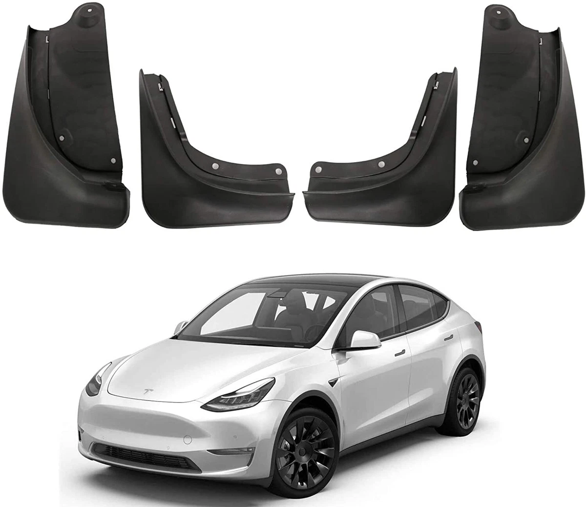 Tesla Model Y No Drilling Required Mud Flaps