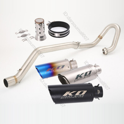 Full Exhaust Header Connect Pipe 51mm Muffler For SUZUKI DRZ400 S E SM 2000-2024