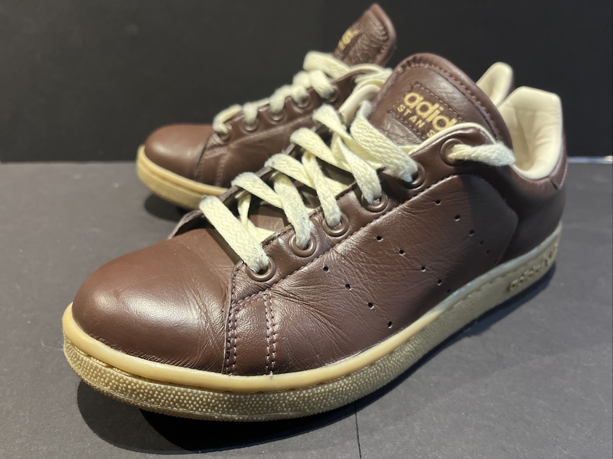 Adidas Stan Smith Brown Leather Athletic Sneakers Brown Gum
