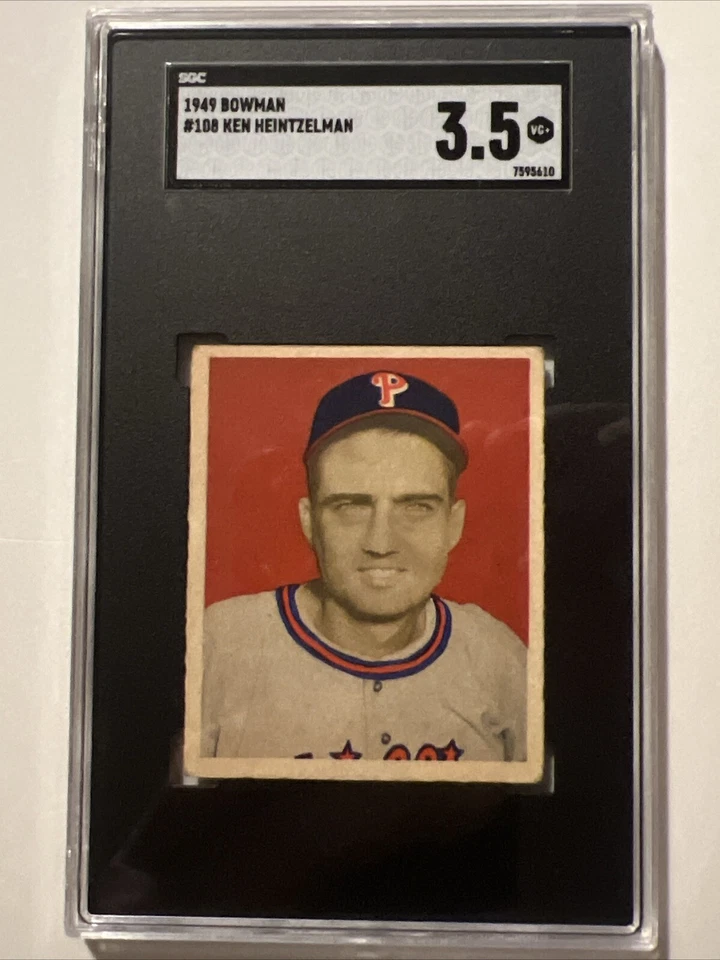 1949 Bowman Ken Heintzelman #108 SGC 3.5 VG + Philadelphia Phillies - Image 2 of 4