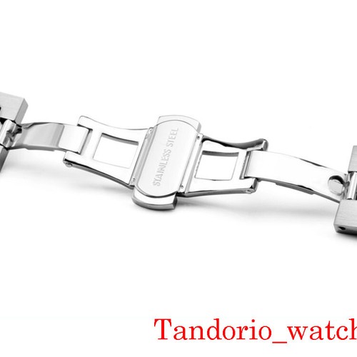20mm&22mm Width Stainless Steel Watch Strap Bracelet Flat End Butterfly Buckle - Picture 2 of 4