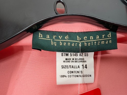 Harve Benard Women's 14 Trench Coat Button Front Lined Back Slit Pastel Pink NWT - Picture 15 of 16