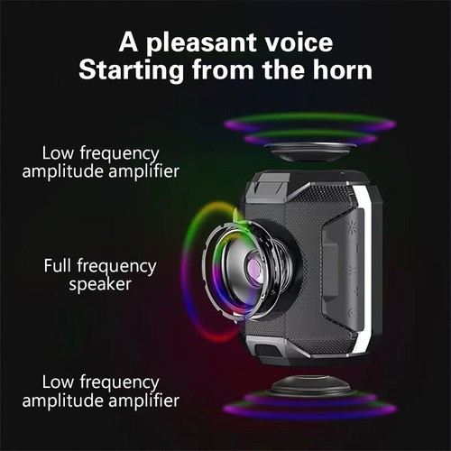 High Power RGB MINI Outdoor Subwoofer Luminous Speaker Soundbar Sound Box - Photo 3/17