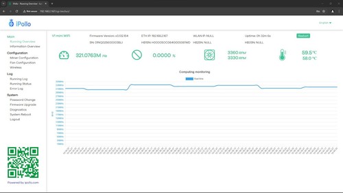 iPollo V1 Mini Wi-Fi 300MH/s OCTA/ ETC/ETH Crypto ASIC Miner. - Picture 3 of 4