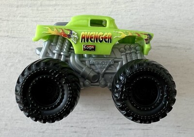 Monster Jam Mini Avenger Bright Green Skull Flames Decal 1:87 Truck Spinmaster