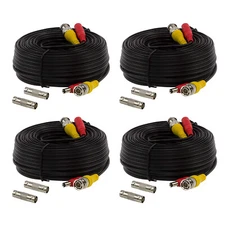 100ft BNC Video Power Cable, Extension Wire Cord w/Connectors All in one 4 Packs