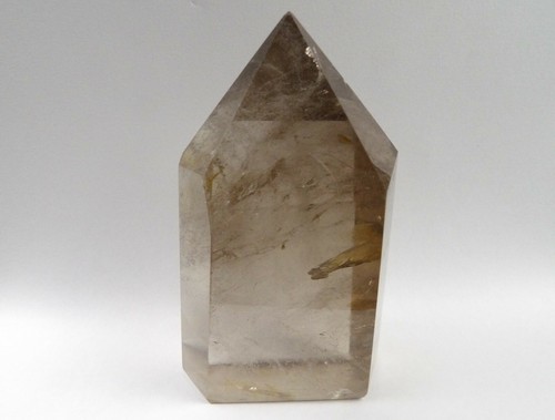 XL Rainbow Smokey Quartz Crystal Tower Natural Polished Point Obelisk 397g E2 - Imagen 2 de 12