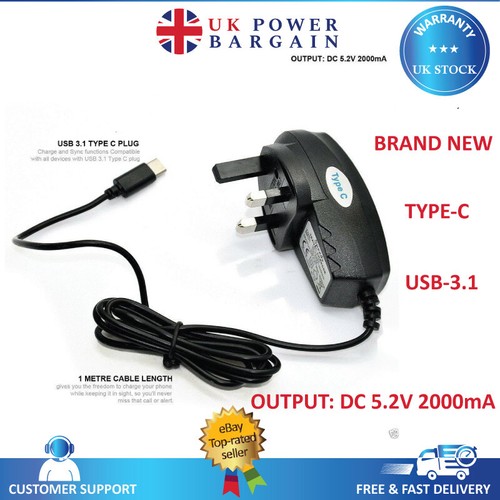 Nokia 3.1V USB Type-C High Quality UK Mains Charger - 3 PIN