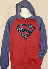 Men's Superman Hoodie Size M L Zip up Hooded Sweatshirt NEW Justice League DC