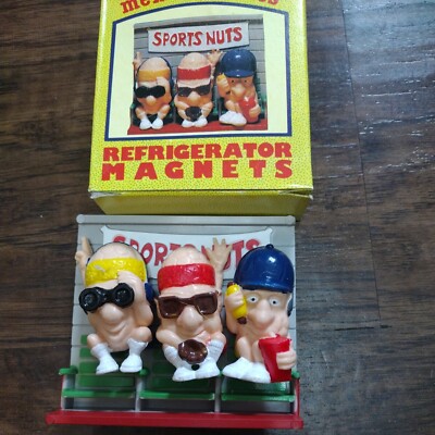 Vintage 1980 Memo Buddies  Sports Nuts  Rubber Magnets, NEW