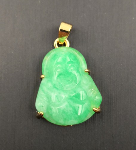 Collar Colgante Buda Ríe Maitreya Buda Ríe Personajes Verde Real de 18 KGP - Imagen 22 de 24