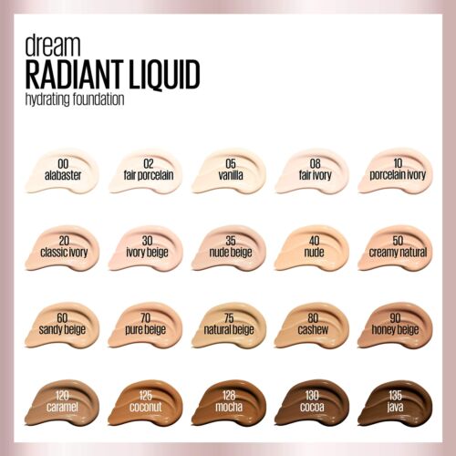 Maybelline Dream Radiant Liquid Medium Coverage Hydrating Makeup Java, 1 Count - Picture 7 of 9
