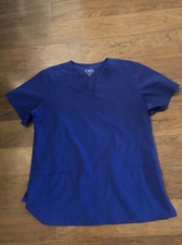 Women s Scrub Top Solid Blue Chelsea Trend Size Large