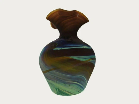 Nuevo vidrio artístico soplado grande mezclado colores VAS Tierra Santa hecho a mano regalo fenicio Foto 2 de 4