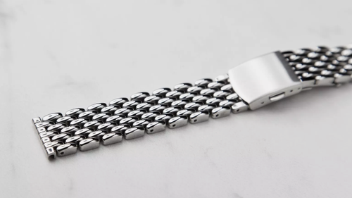 20 mm 7 Link Reisperlen Edelstahl Uhr Armbandband