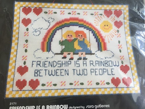 Dimensions Sealed Kit #2171 Friendship is a Rainbow Plastic Canvas FREE SHIP - Picture 2 of 5
