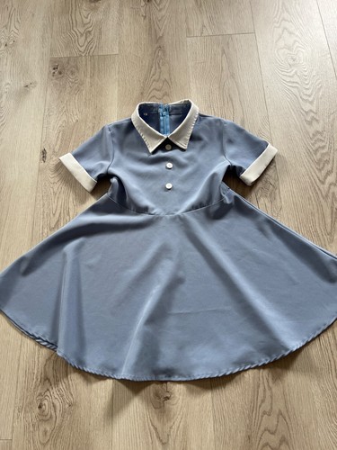 Girls Light Blue Vintage Dress 50S Retro Twirling Special Occasion Dresses Sz.7 - Picture 3 of 4