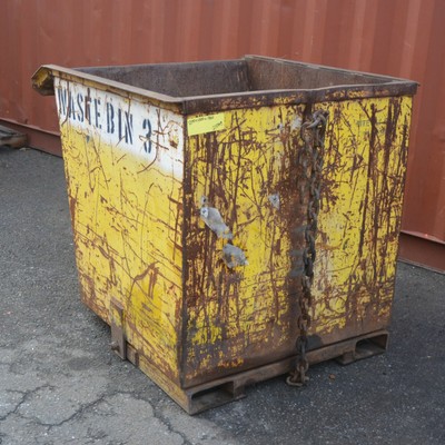 bin forkliftable mobile tipper scrap liftable recycling fork tipping waste metal