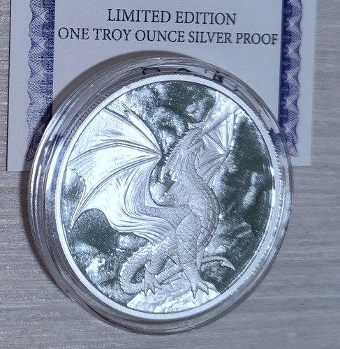 Anne Stokes Dragons Noble Dragon Silver Proof Coin 1 Oz w/COA Limited Edition