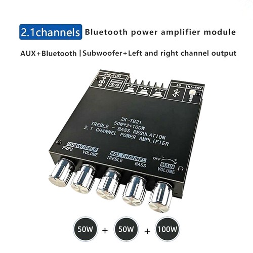 ZK-TB21 2.1CH Aux Bluetooth Subwoofer Digital Power Amplifier Module 50W*2+100W. - Picture 6 of 9