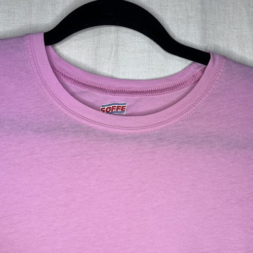 SOFFE Women’s Juniors Pink Solid Basic Short Sleeve T-Shirt Top Size Large - Picture 5 of 12