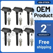6 Ignition Coil Pack UF807 and Spark Plugs For 2018 Jeep Wrangler 3.6L V6
