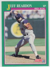 Jeff Reardon 1991 Score Baseball Base Common #164 Boston Red Sox