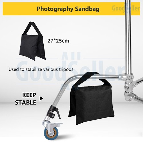 3.3m Stainless Steel C-Stand/Wheels Cast Hold Support Boom Arm/Grip Head&Sandbag - Picture 4 of 21