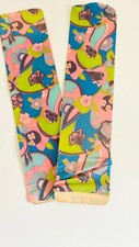 VTG 1960s Groovy Psychedelic Pattern Knee High Stocking Socks Stretch Nylon NOS