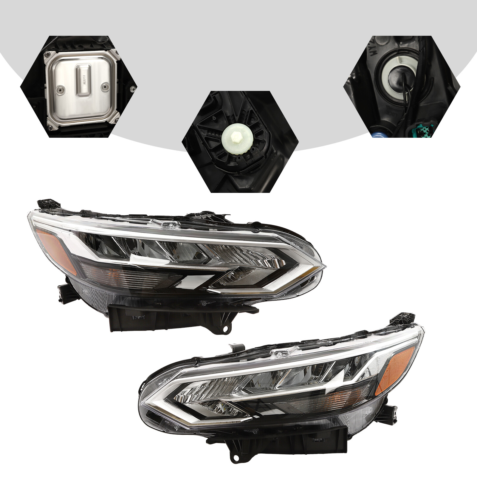 Headlamps For 2020-2022 Nissan Sentra LED Headlight Assembly Left&Right Pair Set