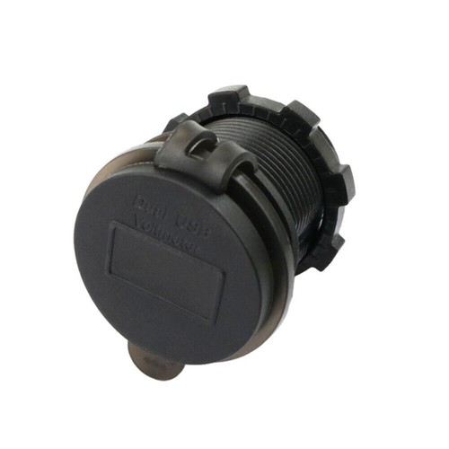Aluminium Dual USB Port Auto Zigarettenanzünder Sockel Stecker LED Voltmeter 12V - Zdjęcie 9 z 15