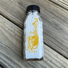 Vintage Samuel Callet Co. The Elves Clear Glass Baby Bottle 8oz Ring Lid Nipple