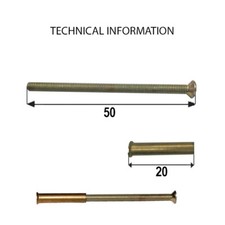 Brassed M3 Connecting Screws Bolts & Sleeves for Door Handles Knobs Back to Back