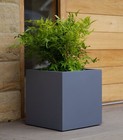30cm Grey Smooth Urban Box -Planter - Flower Pot- Stonelite- Improved Fibreclay